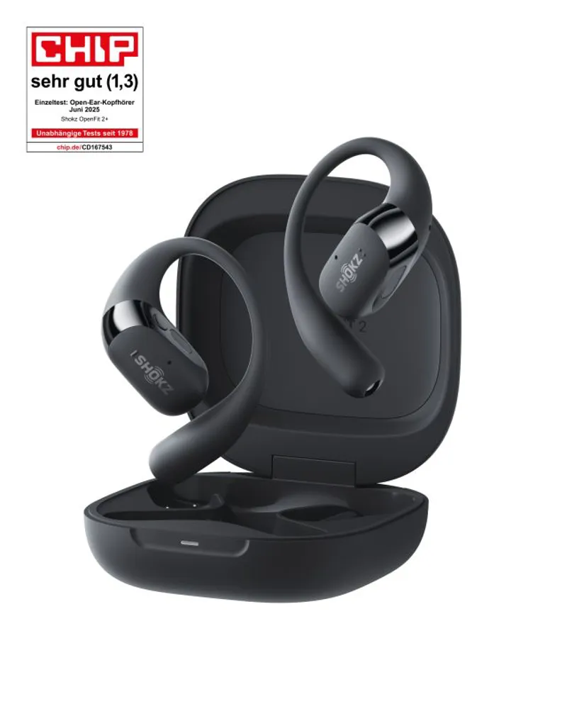 Shokz OpenFit 2+ Bluetooth True Wireless Open Ear Headphones Black-3